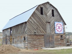Ballard Barn and Wagon Wheel Quilt Block, Photograph by Jacqueline Fausset