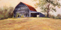 Charles Hopf Mail Pouch Barn in Martin County, IN. Painting by Gwen Gutwein
